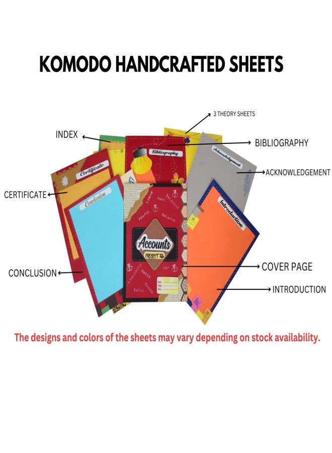 KOMODO CRAFT KOMODO Handcrafted Project Sheets/Accounts / A4 Size Sheets / 180 GSM/Pack For 20 Sheets/Ideal For School Project, Stationery/Students - Image 2